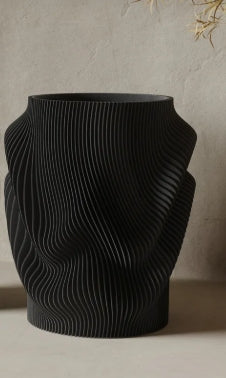 The Fjord Wave Flower Vase Wide