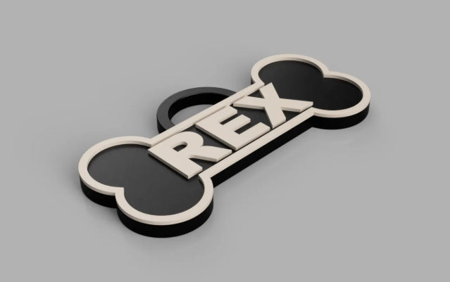 Dog Bone Nametag / Name Badge with Custom Text