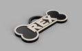 Dog Bone Nametag / Name Badge with Custom Text