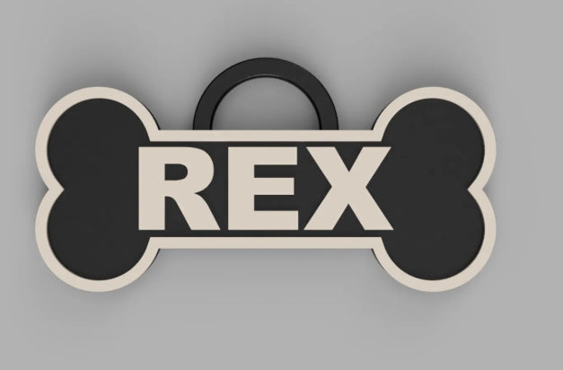 Dog Bone Nametag / Name Badge with Custom Text